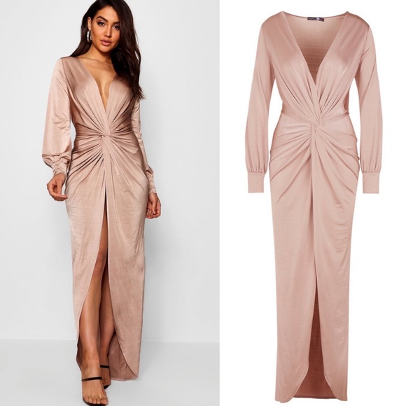 Boohoo Dresses & Skirts - Boohoo Daria Plunge Drape Dress